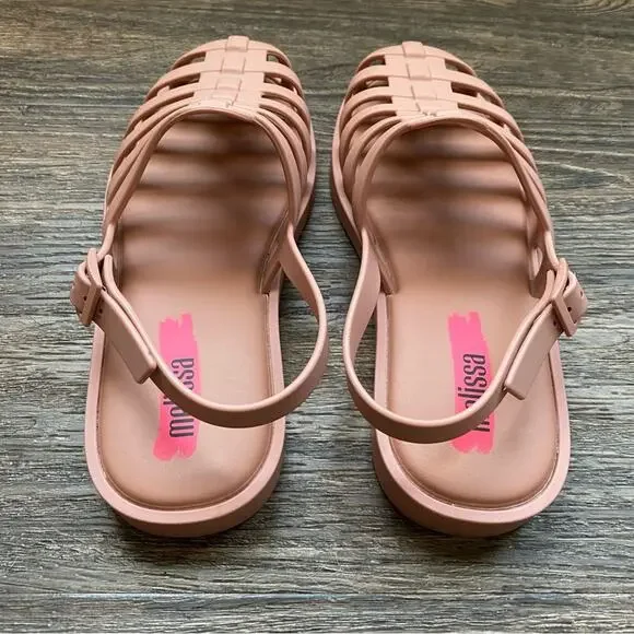 Melissa Disco Sandals in Dark Matte Pink 5 - Picture 3 of 11